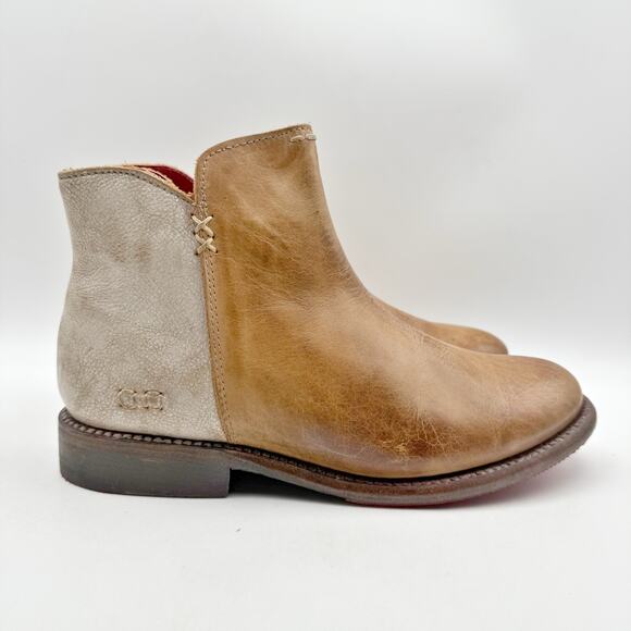 Bed Stu Womens Yurisa Booties US 7 M EU 37.5 Tan Brown Rustic Leather NWOB - Picture 4 of 13